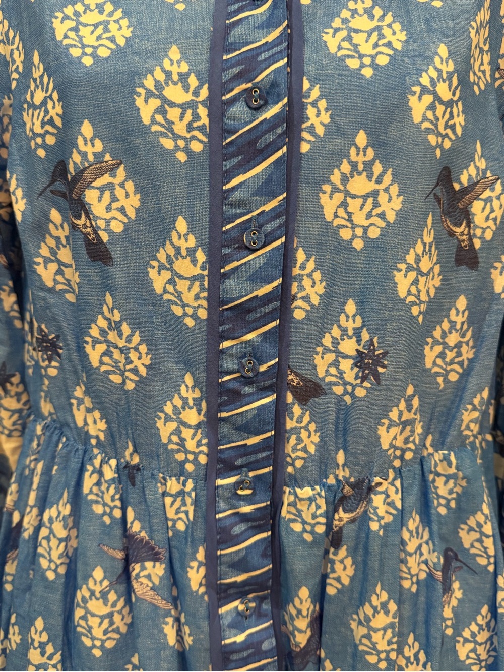 A Loves A Cobalt Blue White
Small Lined Maxi Dress Floral Hummingbird - Picture 4 of 9